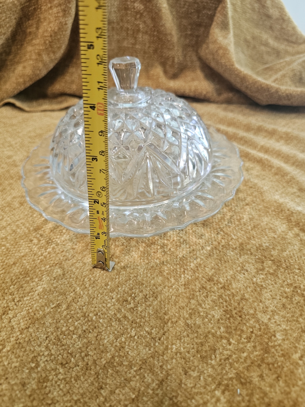 Anchor Hocking Retired 1960's Prescut Clear Glass Butter Dish - Picture 8 of 8